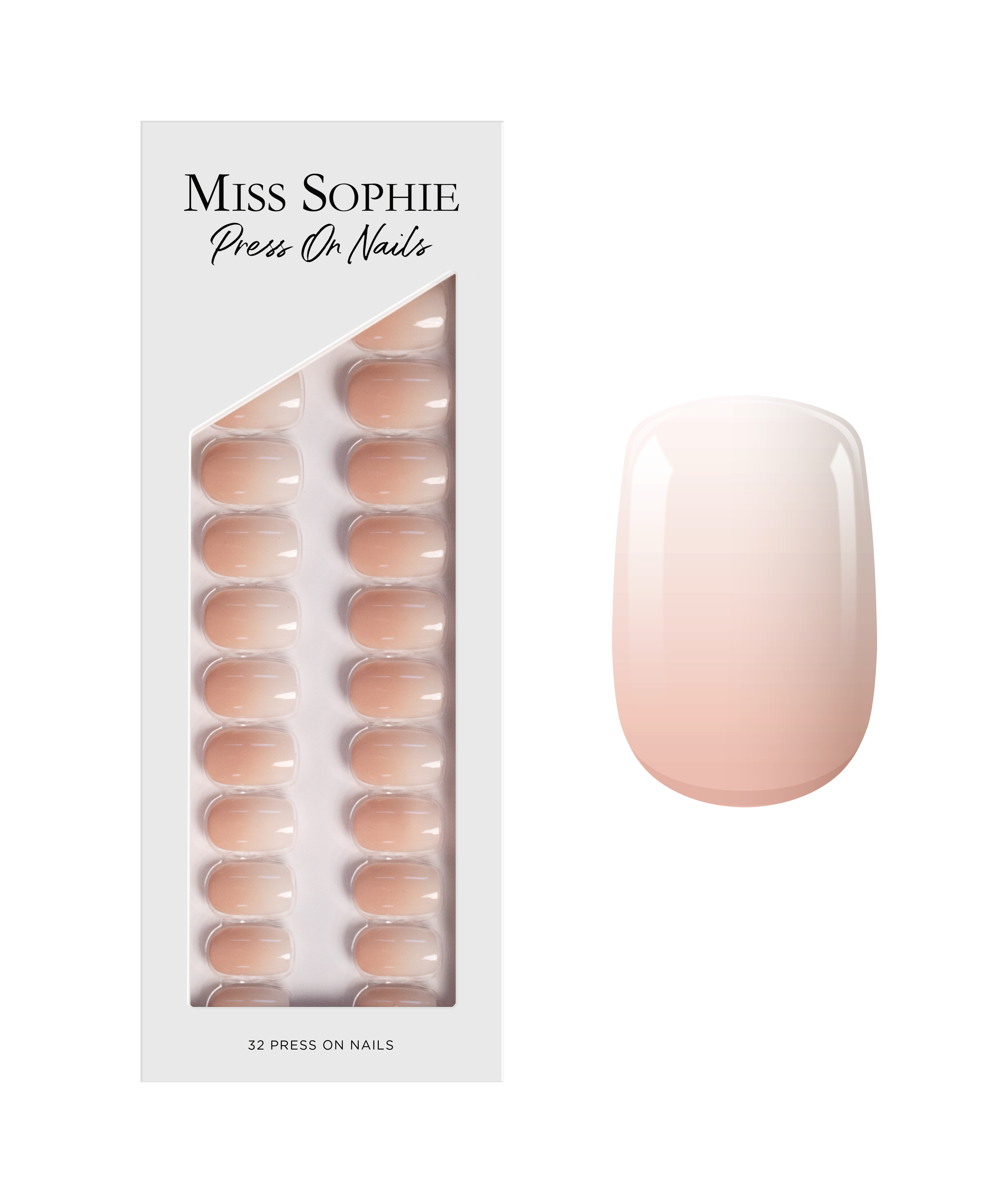miss-sophie-s-nude-babyboomer-press-on-nails-short-square-nude-wei-farbverlauf-k image 1