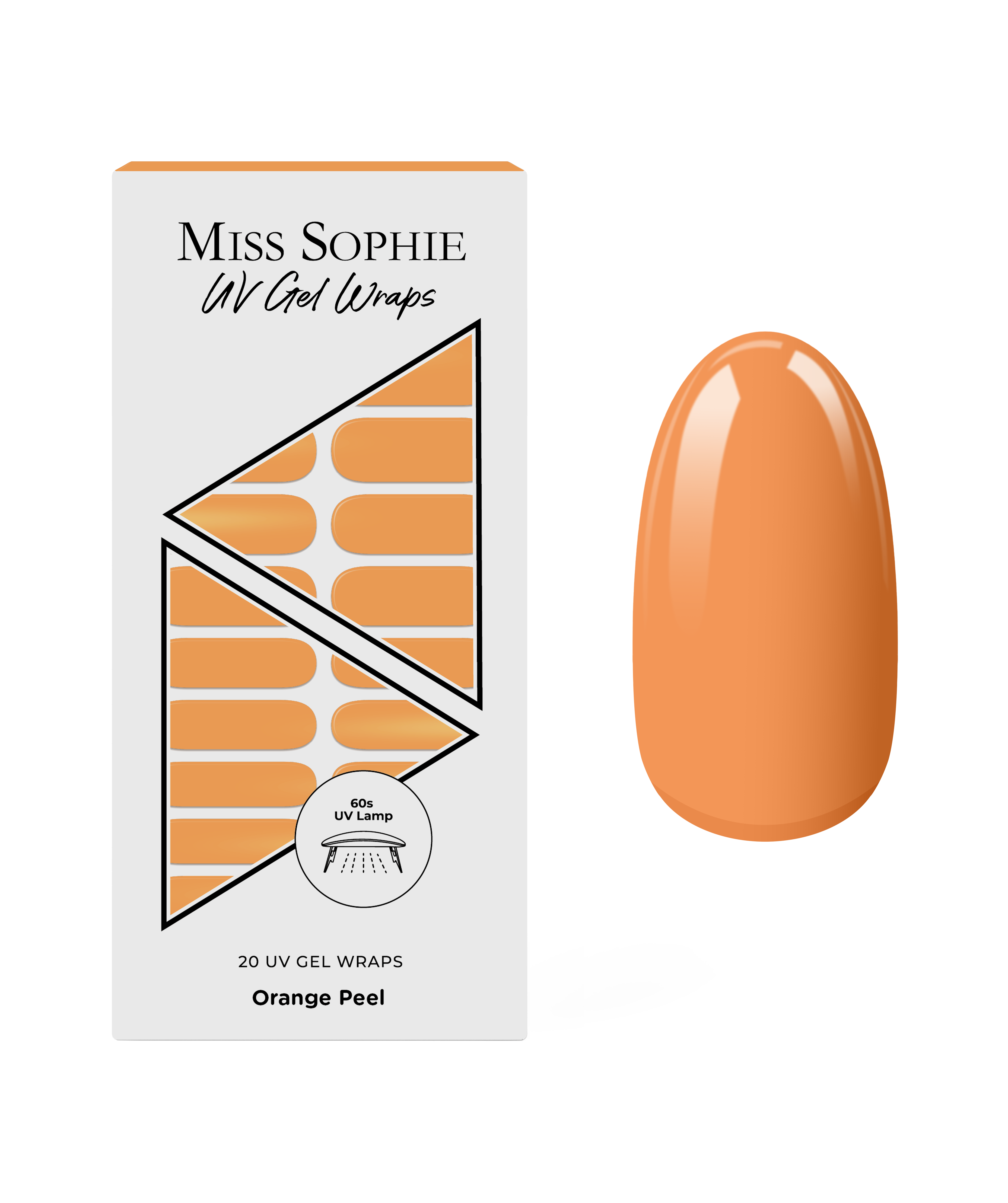 miss-sophie-s-orange-peel-uv-uv-nail-wraps-in-leuchtendem-orange-solid-finish-m- image 1