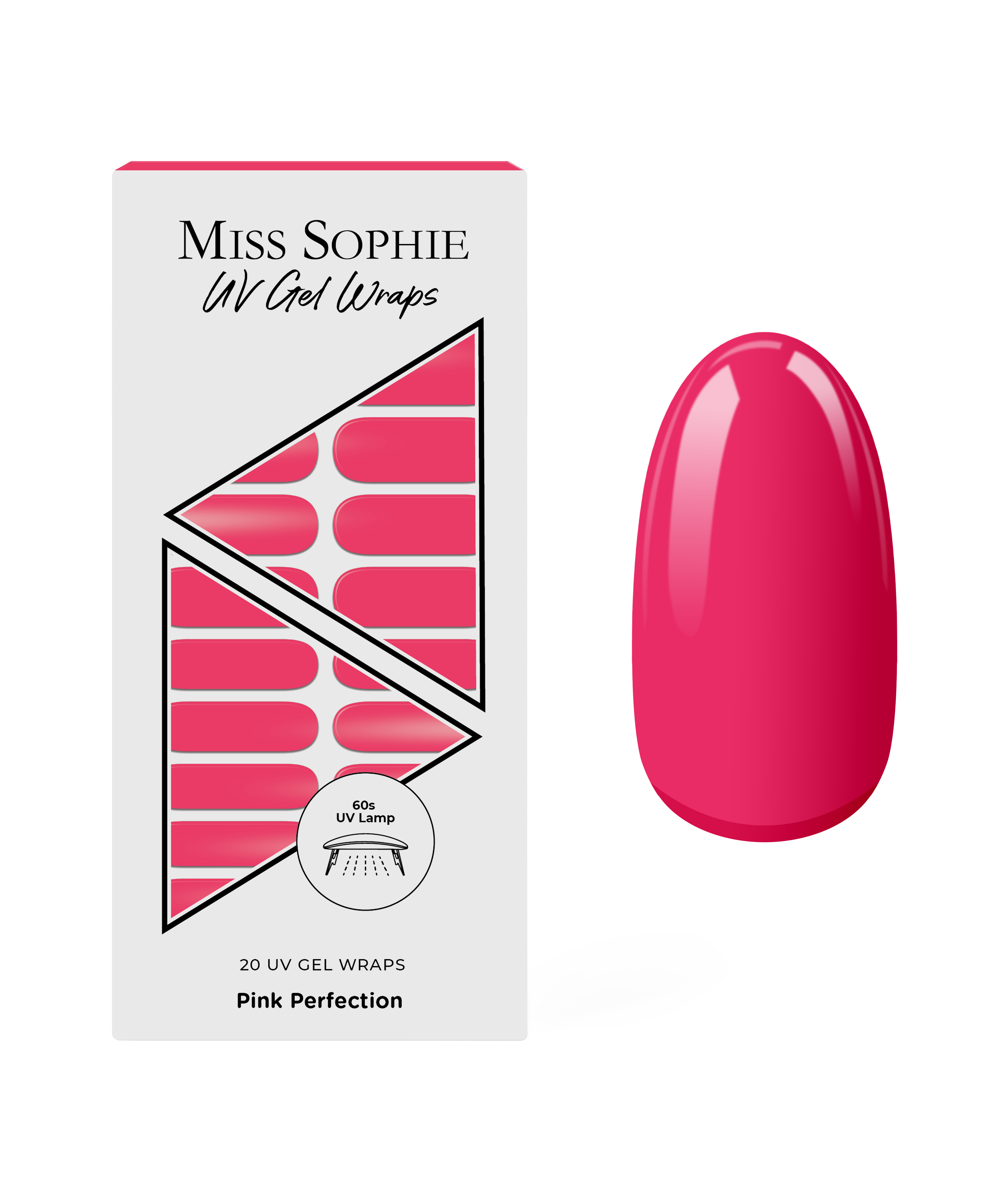 miss-sophie-s-pink-perfection-uv-uv-gel-nail-wraps-in-leuchtendem-pink-solid-fin image 1
