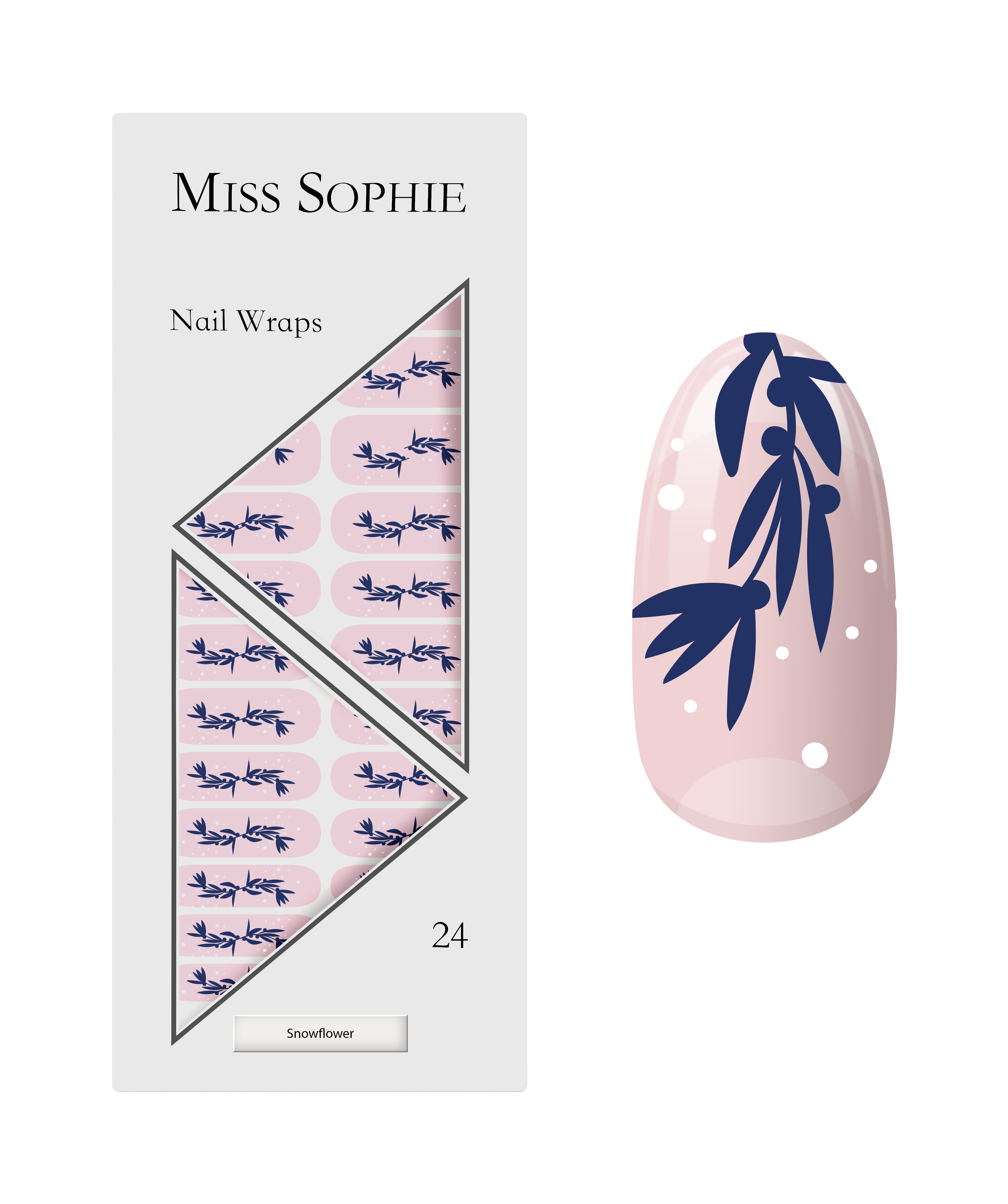 miss-sophie-s-snowflower-transparente-nagelfolien-nagel-wraps-mit-blauen-bl-ten- image 1