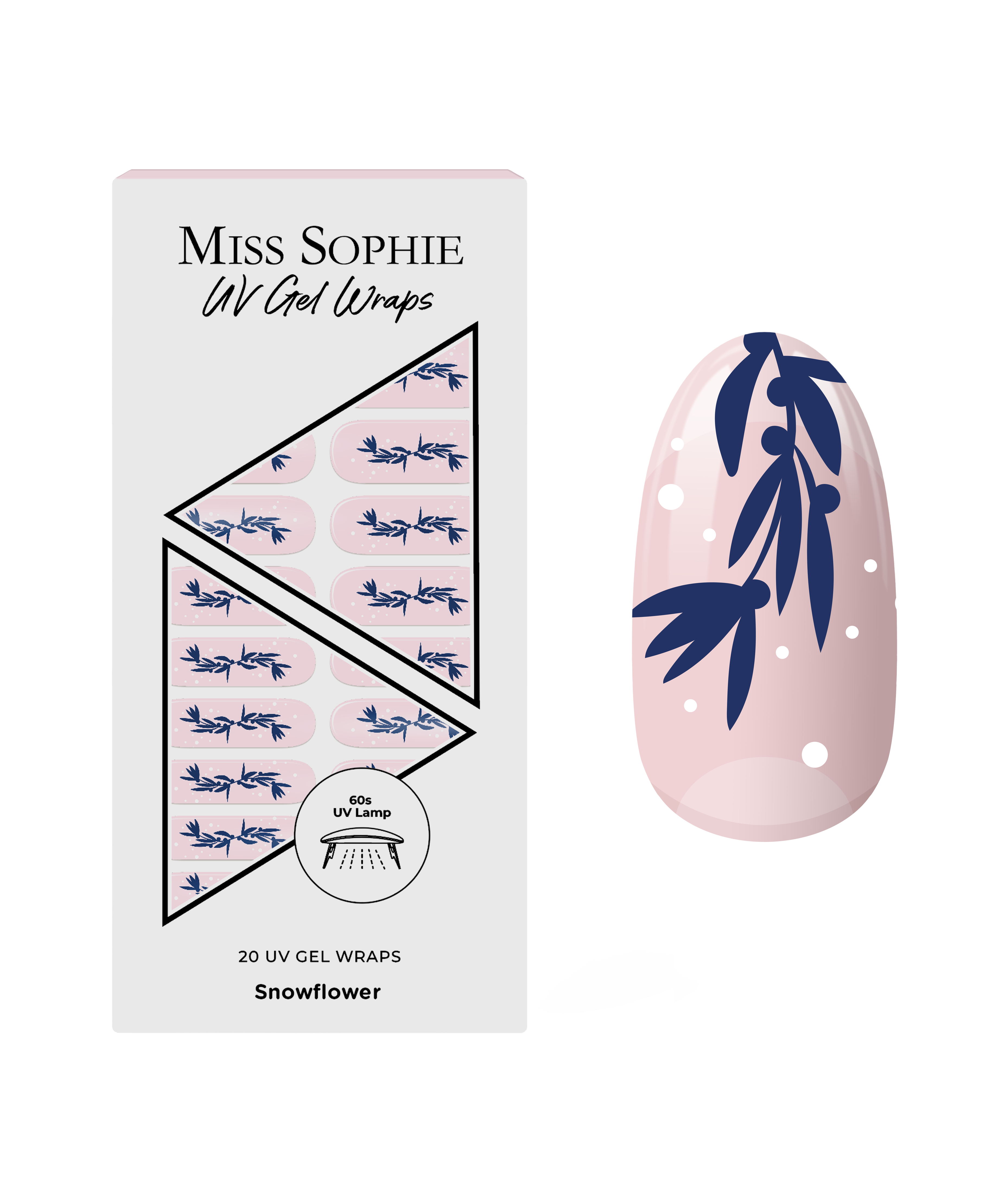 miss-sophie-s-snowflower-uv-nagelsticks-blaue-winterbl-ten-auf-blush-basis-black image 1
