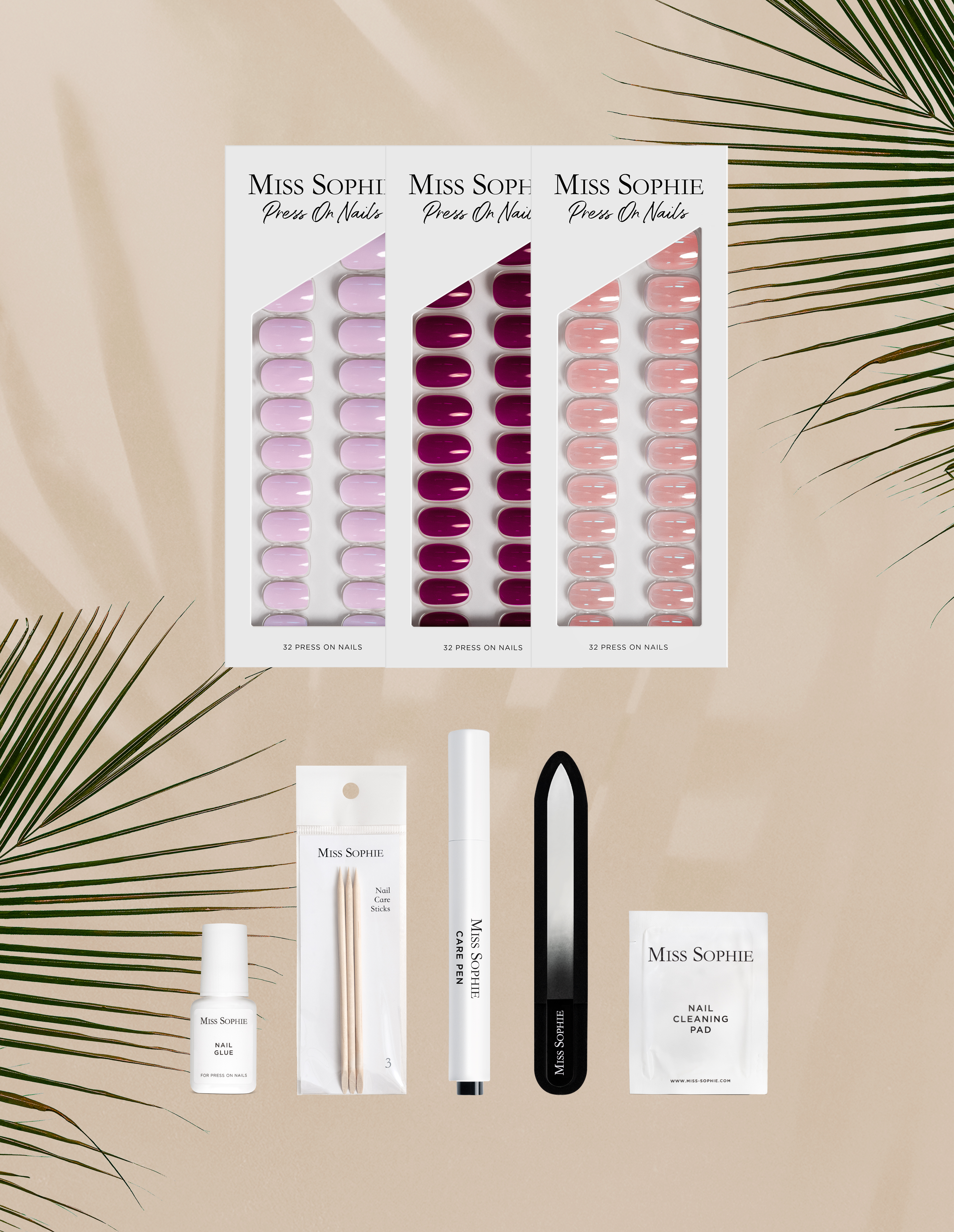 miss-sophie-s-starter-set-press-on-nails-2-wunschdesigns-glasfeile-care-pen-pres image 1